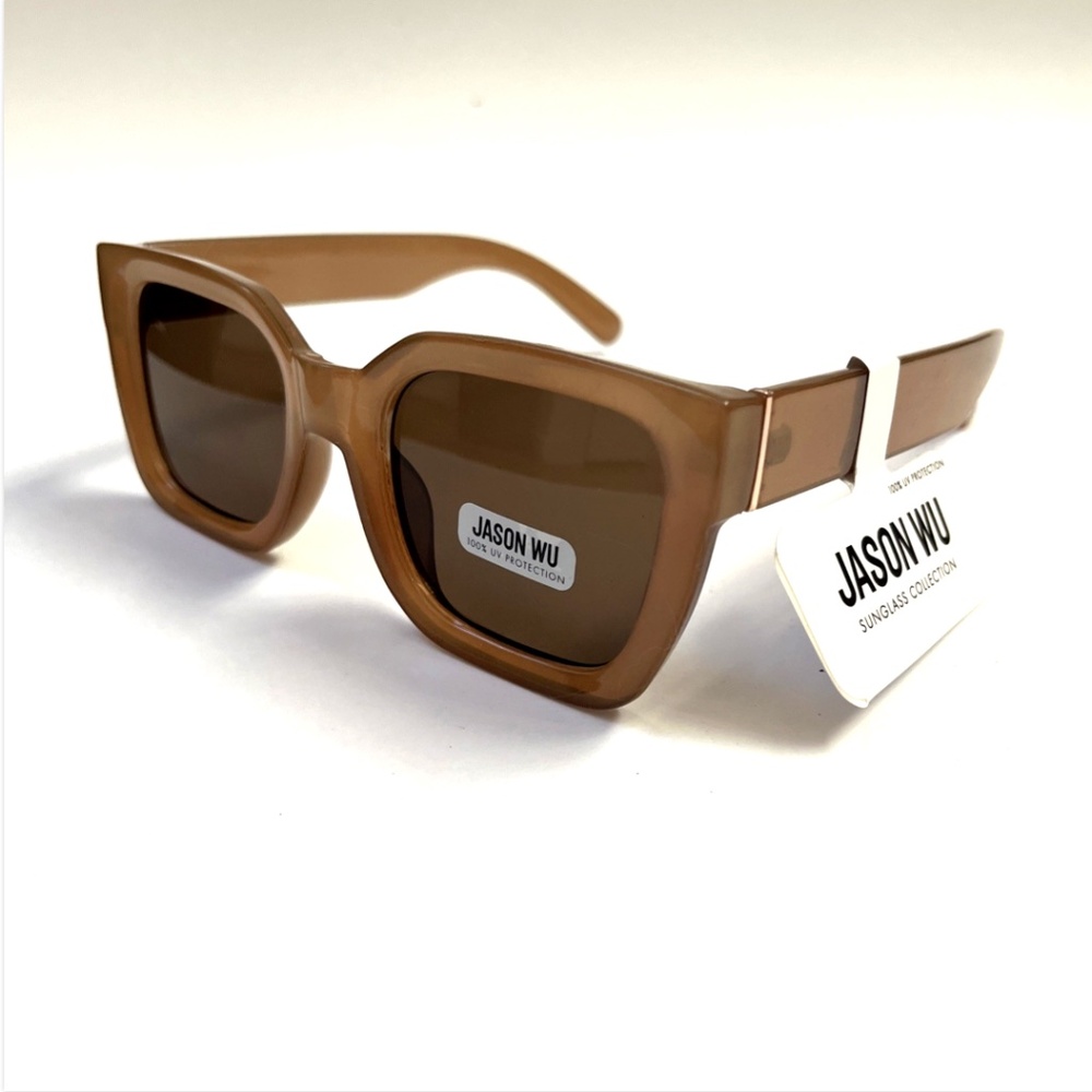 Jason Wu Milky Beige Nude Square Acetate Sunglasses Brown Lenses UV400 New